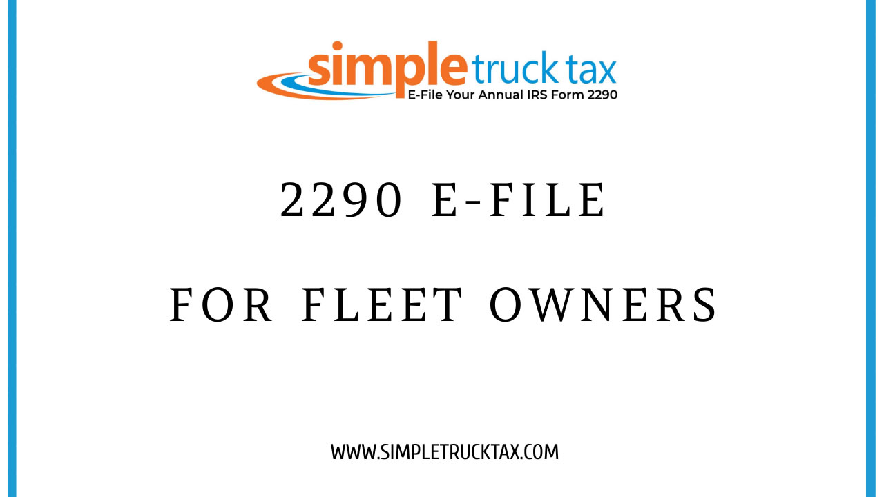 2290 e-file for fleet owners